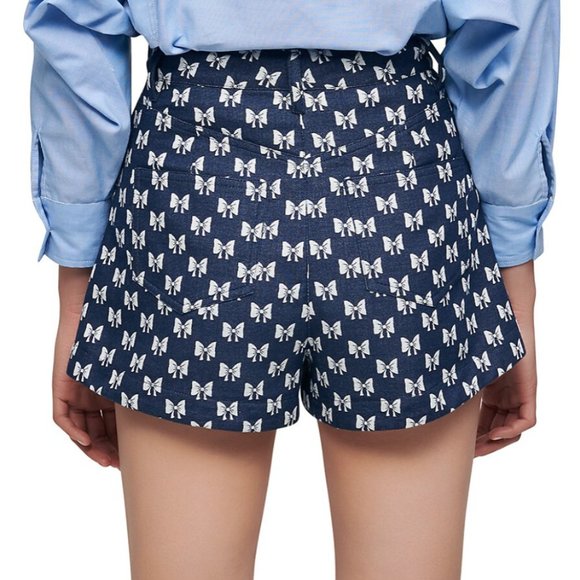 Maje Ionala Bow Jacquard Shorts - Picture 3 of 6